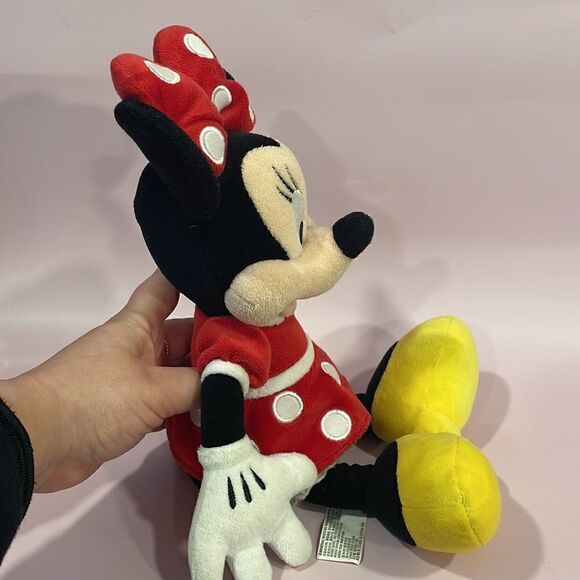 Disney Parks Minnie Mouse in Classic Red Polka Dot Dress and Yellow Heels 13” - Picture 4 of 6
